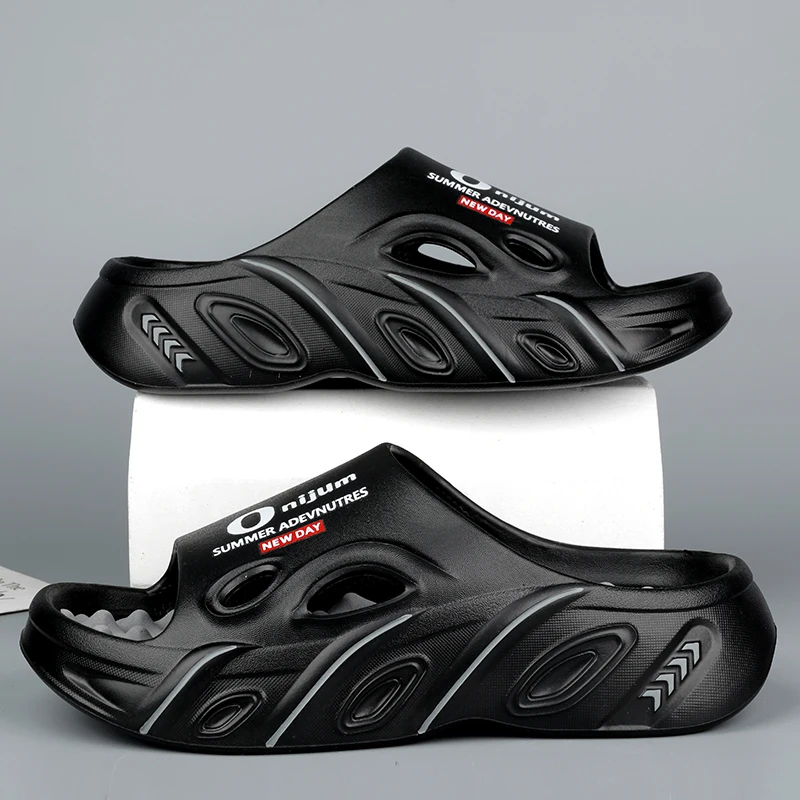 شباشب صيفية للرجال، صنادل إيفا عالية الجودة، منصة ناعمة غير قابلة للانزلاق، أحذية شاطئ خارجية، شباشب بتصميم للجنسين