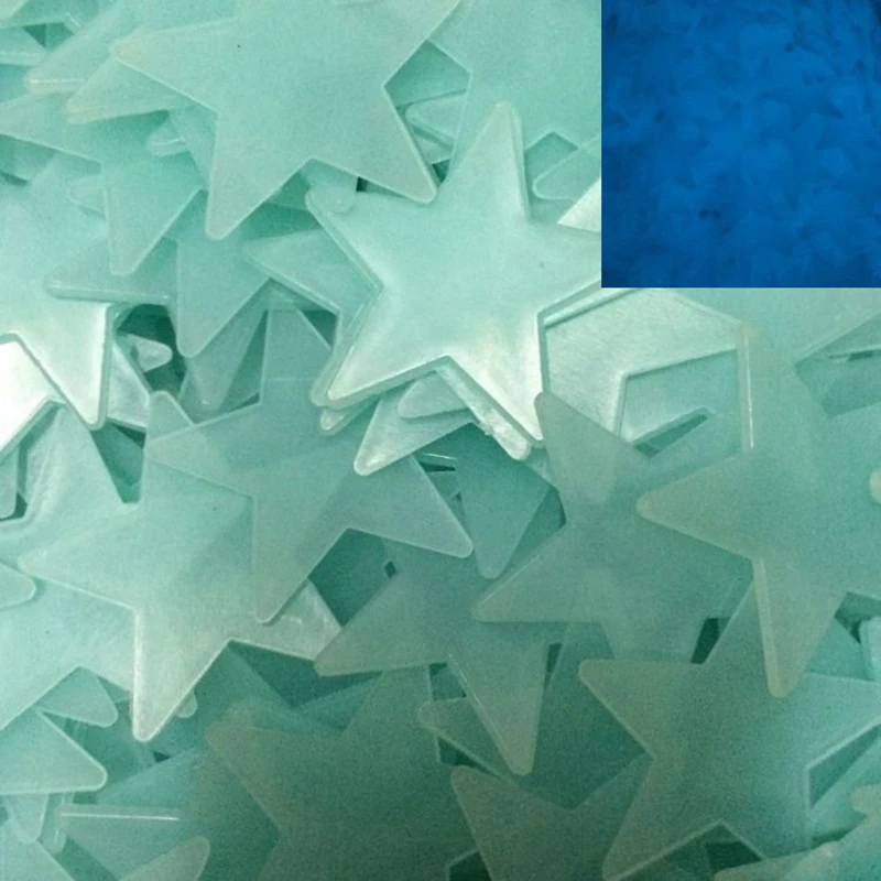 달 벽 스티커 포함 다채로운 빛나는 별, 침실 3D 빛나는 별 스티커, 사실적인 별이 빛나는 하늘 만들기