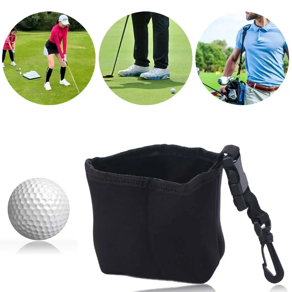 

Leak-Proof Golf Cleaning Bag With Detachable Clip Easy To Carry Golf Ball Scrub Bag Black Lightweight Golf Club Wash Bag