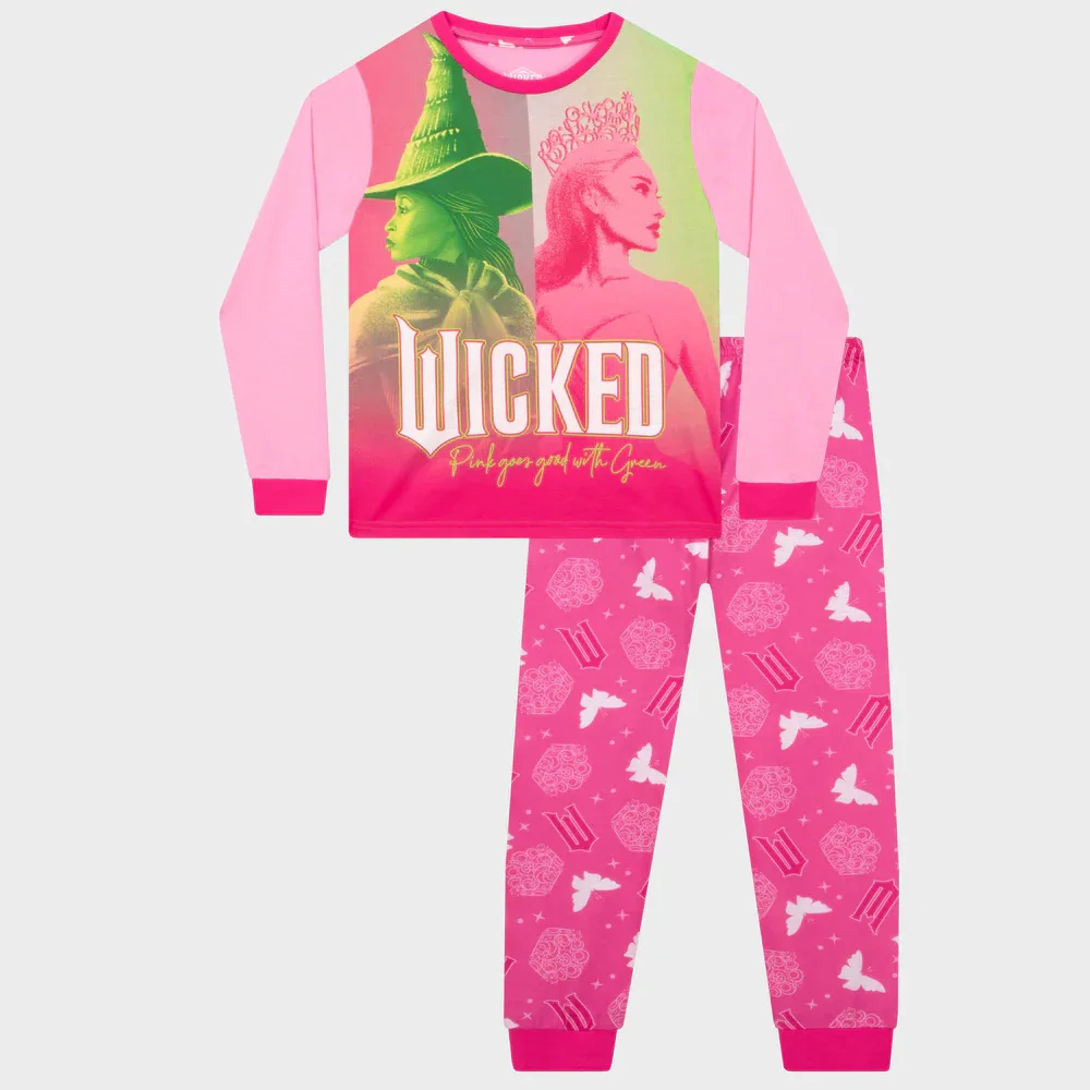 New Girls Clothes Pajamas Sets Movie Wicked Big Kid Long sleeved T-shirt Pants 2pcs Nightwear Suit 3-10 Years Children Sleepwear