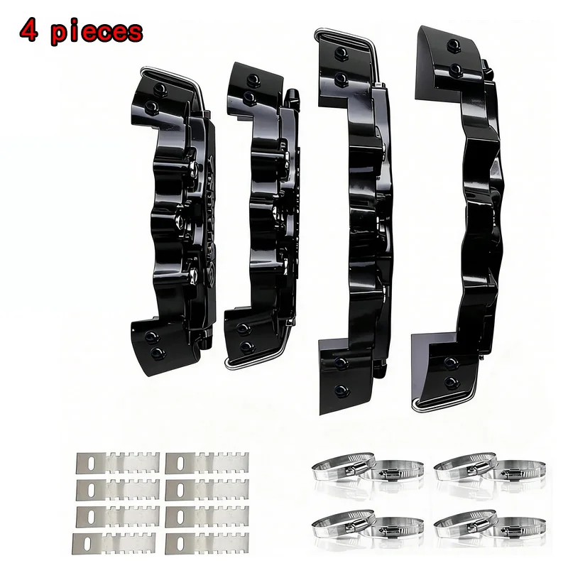 2*2 pc Fixing By Screws Black ABS Plastic Brake Caliper Cover 3D Logo For BMW Audi Mecerdes Benz Lexus (With Fixed Accessories)