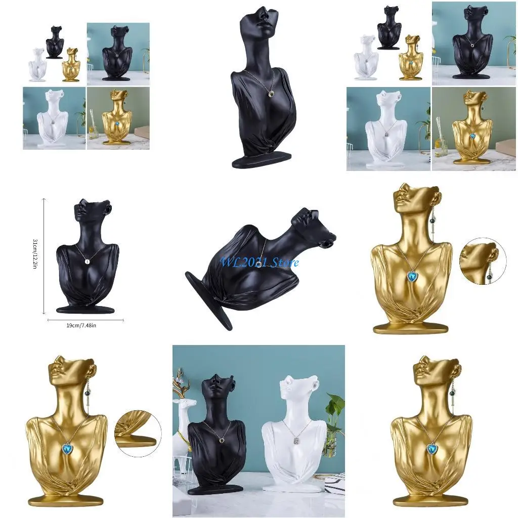 

G5GC Practical Necklace Display Rack Mannequin Holder for Exhibitions and Collections