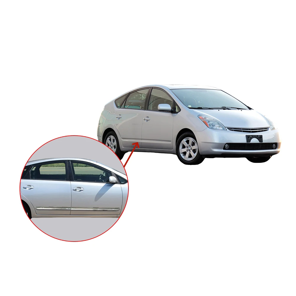 4PcsABS Chrome Plated Silver Car Side Moulding Cover For Toyota Prius 2005 2006 2007 2008 2009 Car Accessories Exterior Decorate