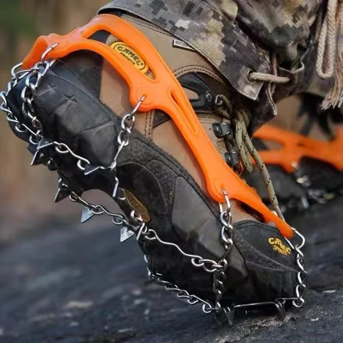 

18 Teeth Climbing Crampons Anti-Slip Bundled Crampons with Grips Chain Spike Anti-Skid Snow Ice Climbing Shoe Hiking Accessories