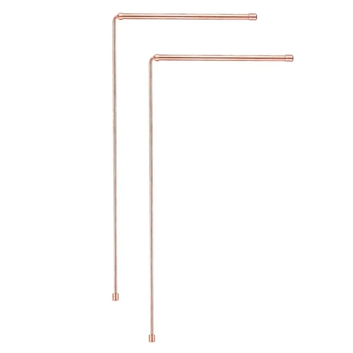 A002 2pcs 99.9% Copper Probe Rod Metal Detector Rod Divining Dowsing Rods for Water Treasure Gold Lost Items Finding Tools