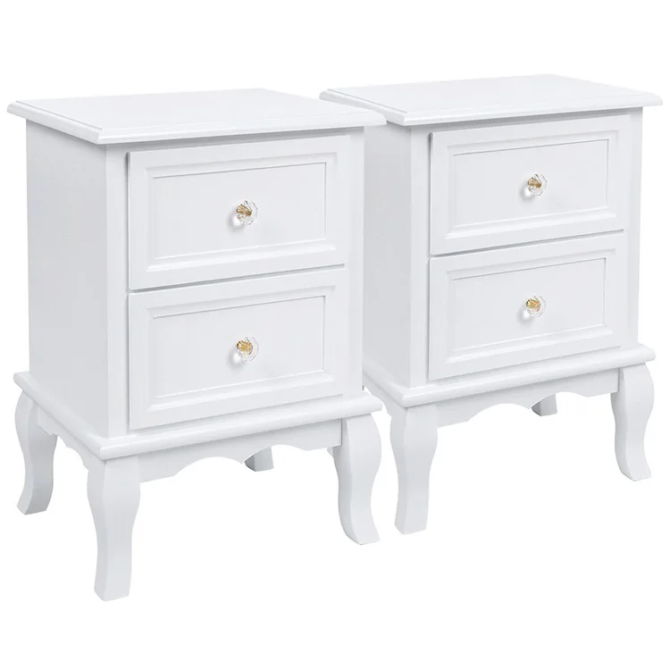 ￥living-room-wooden-night-stand-bedside-table-with-two-drawers-luxury-bedside-table