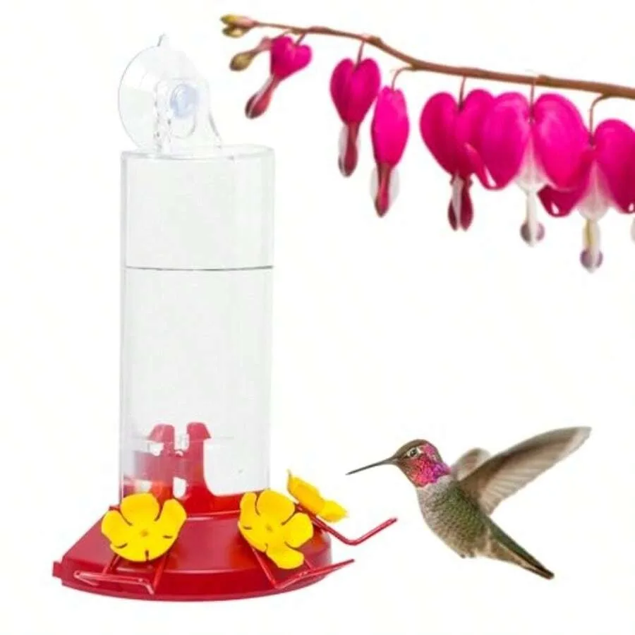 

Perky-Pet Plastic Window Mount Hummingbird Feeder With Perches - 8 Oz Hummingbird Nectar Capacity 217 - Hummingbird Feeders For