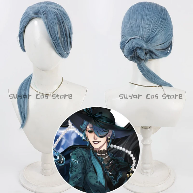 

Anime Twisted Wonderland Georgina Leech Cosplay Wig Blue Heat Resistant Fiber Synthetic Hair Halloween Role-playing Party Props