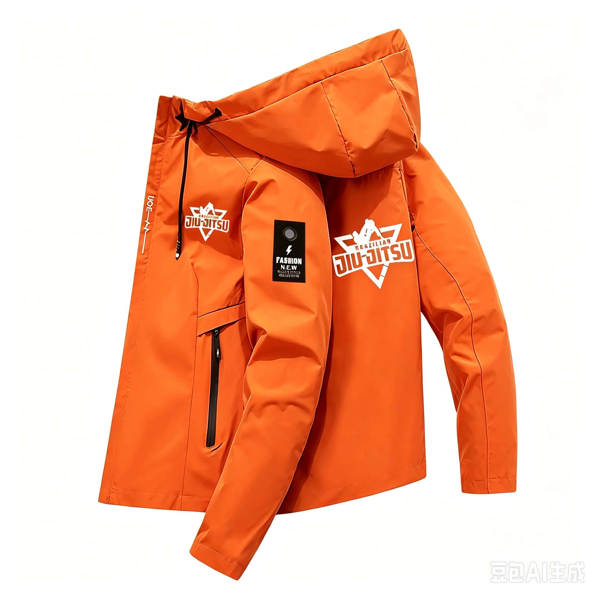 New fall men's hooded jacket, windproof outdoor sports jacket, casual printed hooded shirt, sports training hooded jacket