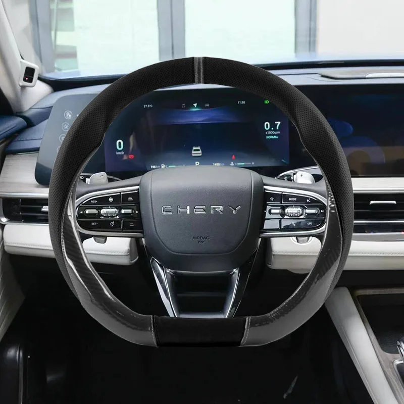 

Для Chery Tiggo 7 Pro 8 4 5 3 2 T11 5X Amulet Fora QQ IQ Fulwin Arrizo 38 см Противоскользящий дышащий кожаный чехол на руль автомобиля