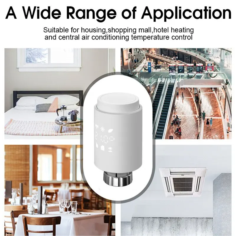 ZigBee 3.0 Thermostat Tuya Radiator Actuator Valve Smart Programmable TRV Temperature Controller Alexa Google Home Voice Control