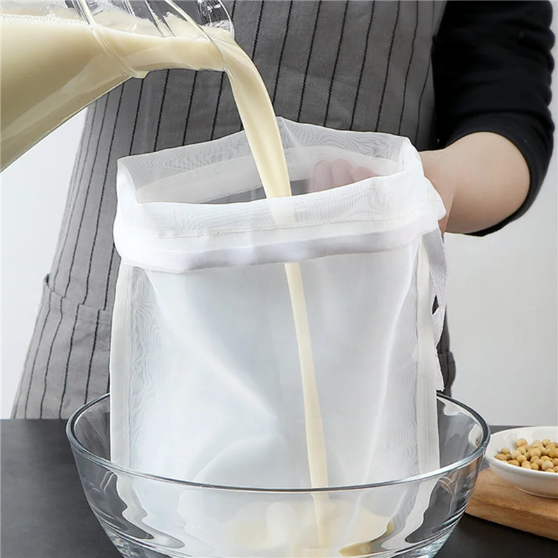 Nylon Filter Bags Vegetable Milk Strainer Sieve Drain Tea Filter Net Bag Kitchen Gadgets For Home Food Cheese Cloth Honey Sieve