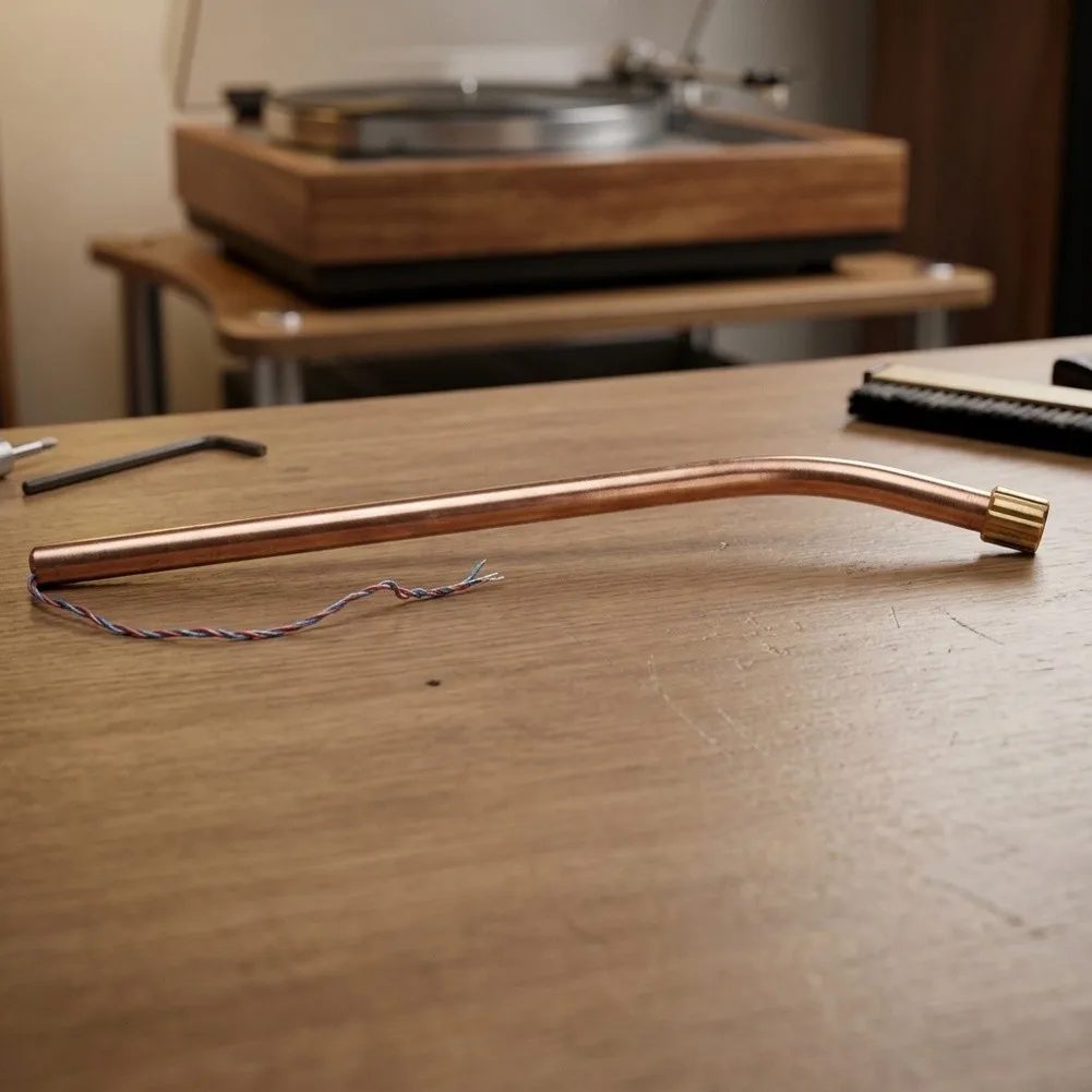 Vinyl Player Upgrade 12 Inch Tonearm Tube For Vinyl Listening Easy Installation Golden Finish Lightweight Construction