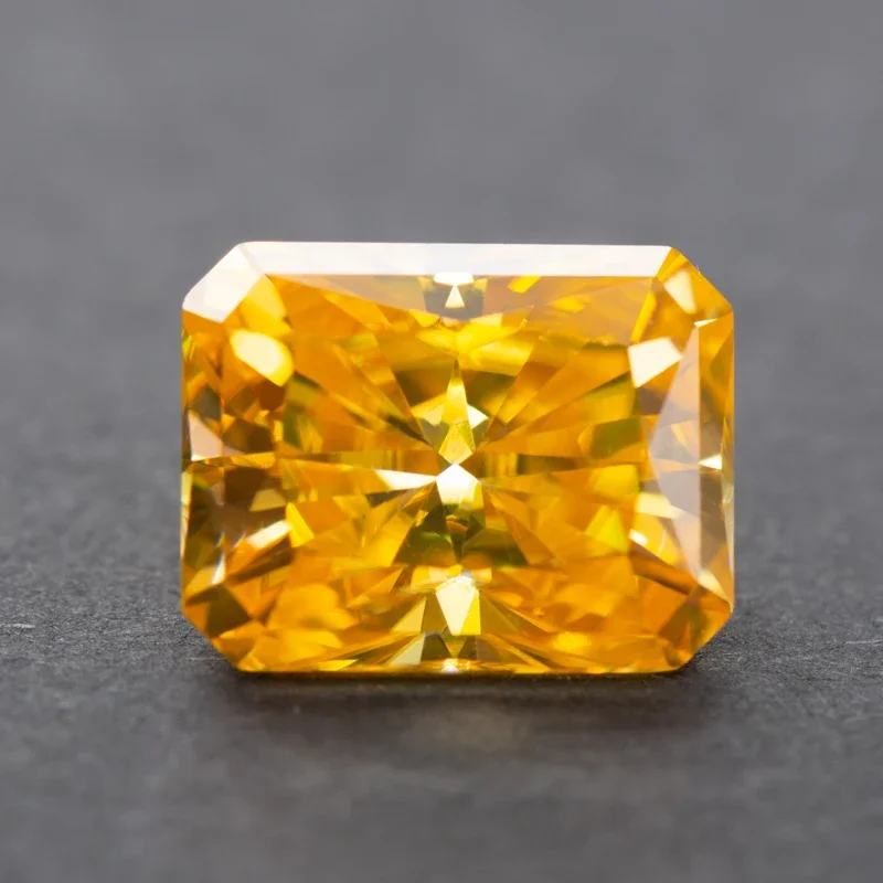 

Moissanite Radiant Cut Golden Yellow Color Gemstone for Jewelry Making DIY Ring Necklace Earrings Materials with GRA Certificate
