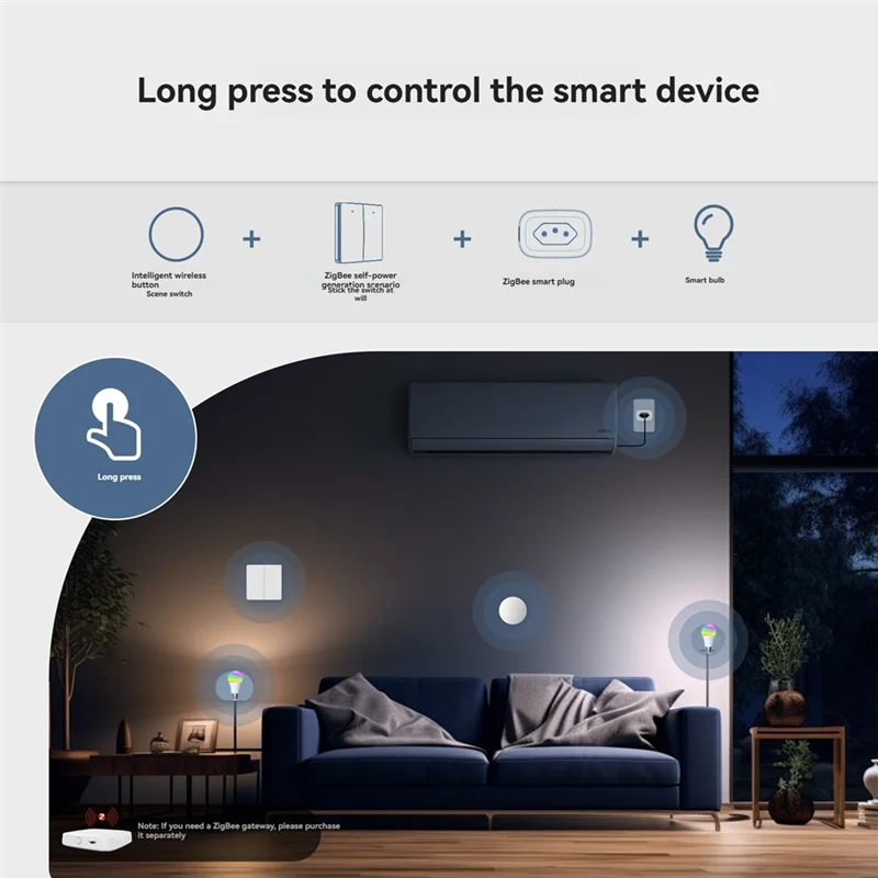 B37B-Multi-Scene Linkage Tuya Zigbee Smart Key Switch, Wireless Mobile Setting Remote Control