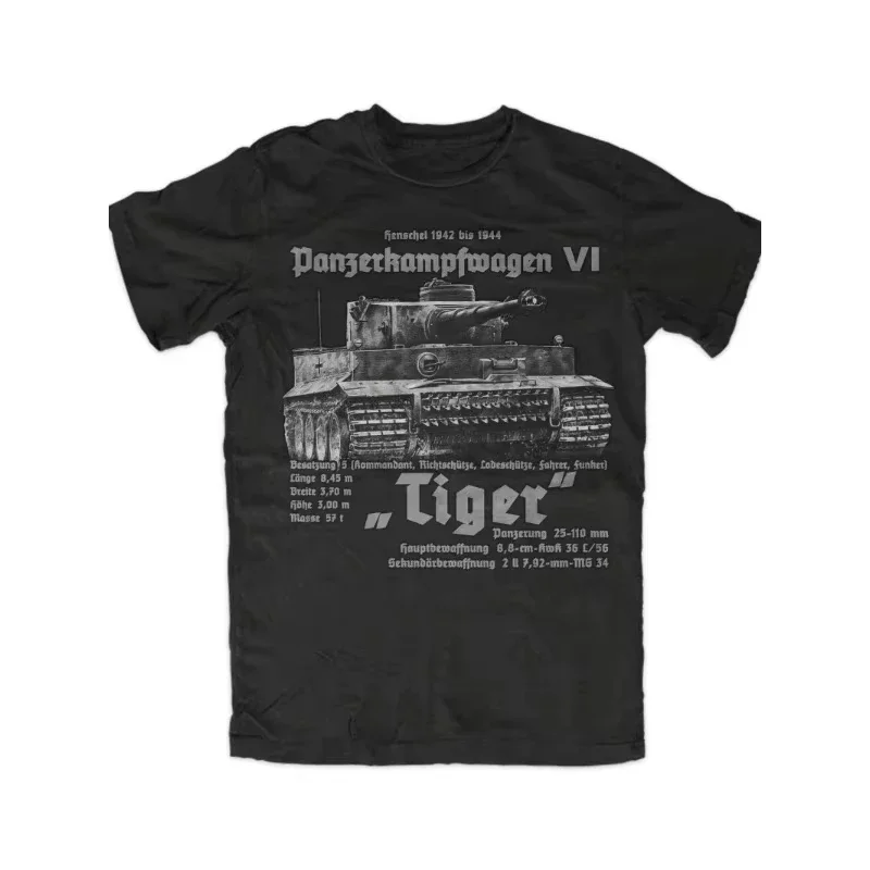 American WW2 Defense Force Tank Force King Tiger Tank T-Shirt. Summer Cotton Short Sleeve O-Neck Men's T-Shirt New S-4XL