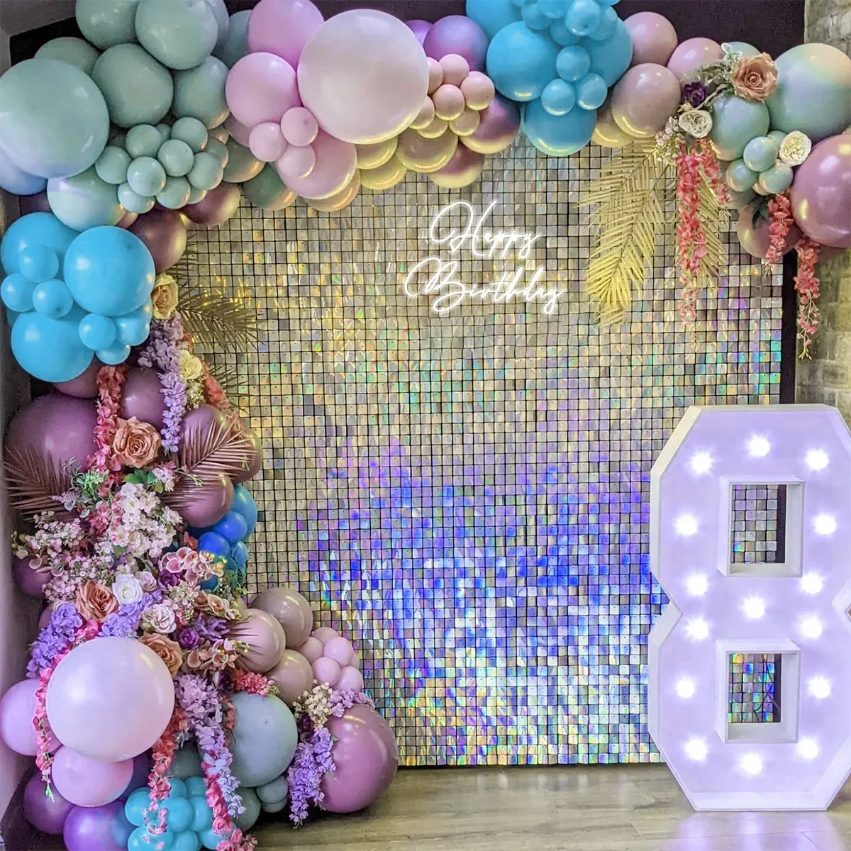 Square Shimmer Wall Panels Sequins Advertisement Wall Backgroud Wedding Birthday Party Backdrops Decoration Supplies 30x30cm