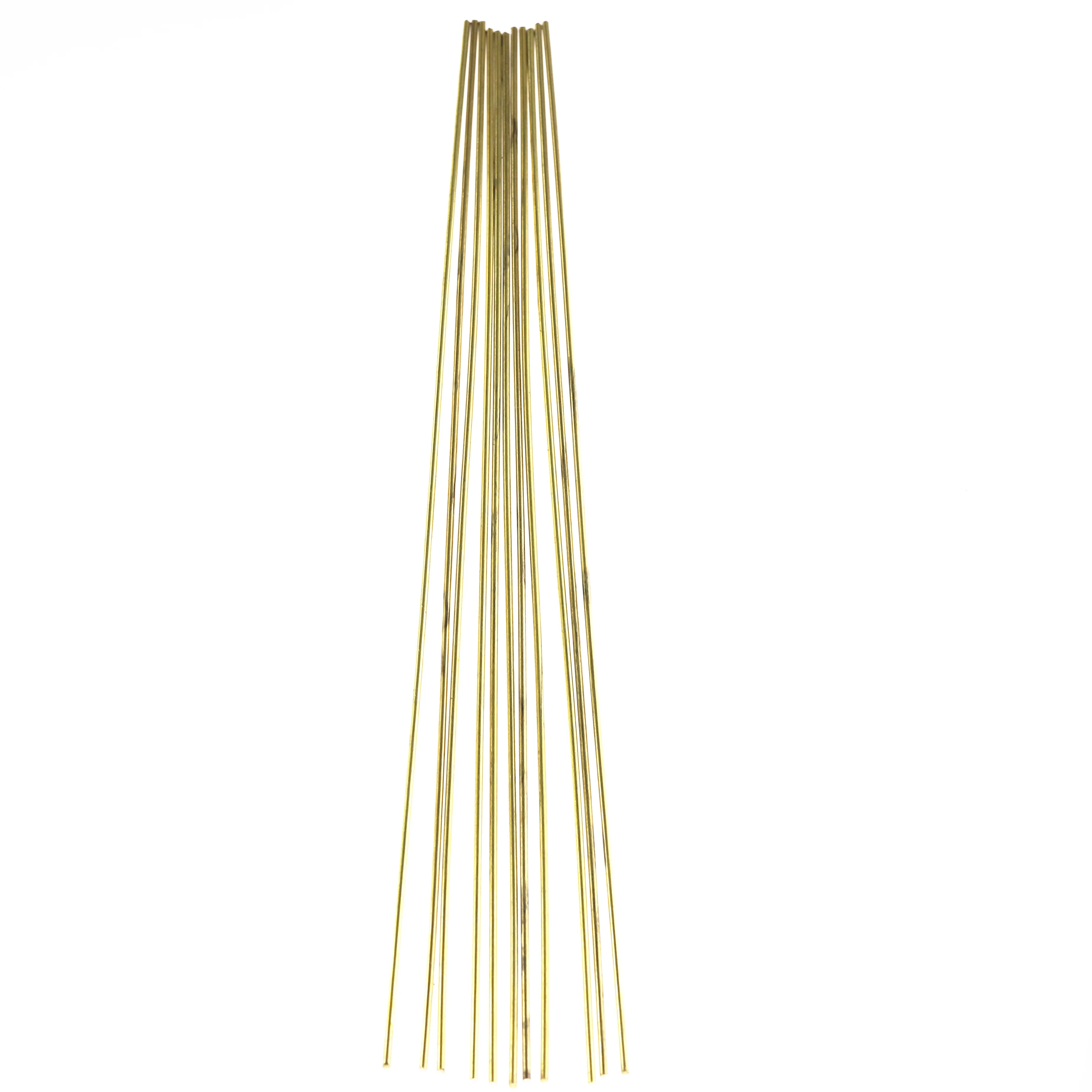 Varillas de latón de 1,6x250mm, barras de cables doradas para reparación de soldadura, 10 unidades