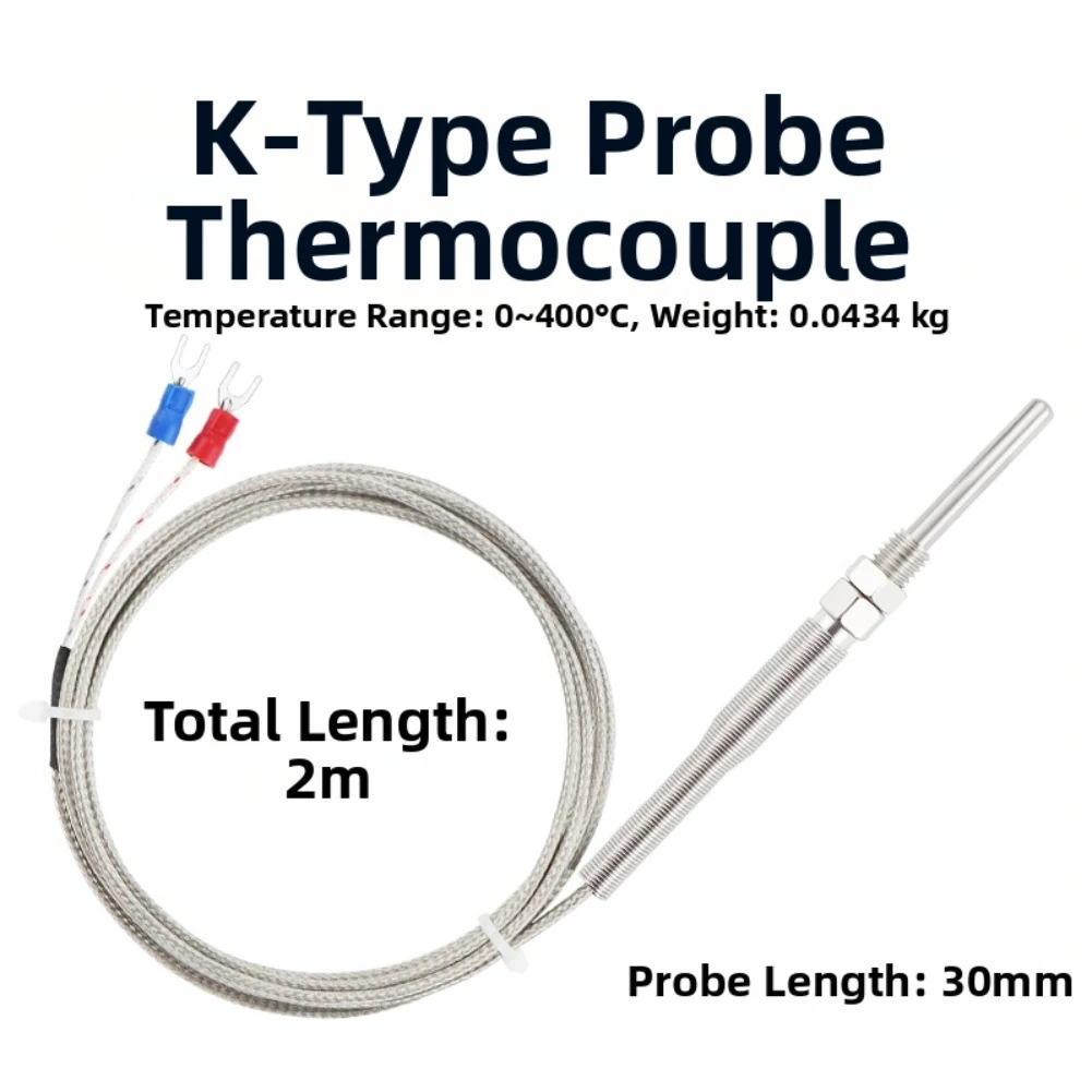 K-Type Thermocouple Probe Stainless Steel For Accurate Temperature 1m,2m,4m Thermocouple Central Heating HVAC Systems Parts
