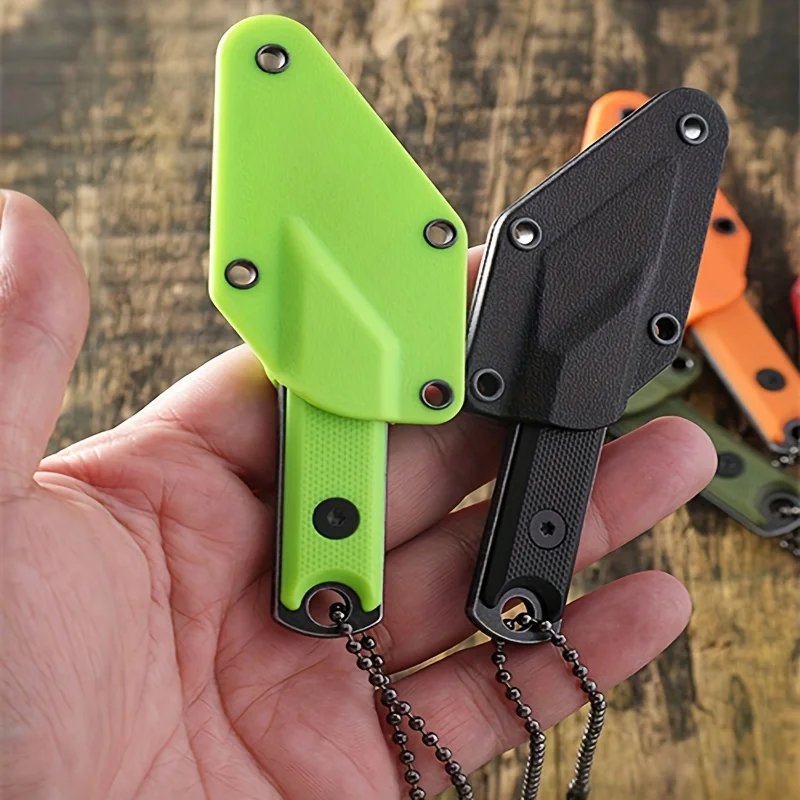 Outdoor Mini Straight Knife Portable Knife Key Necklace Pendant Art Knife Cutting Paper Knife Office Pencil Opening Knife Unpack