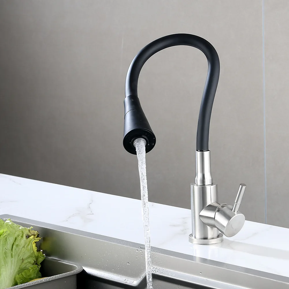 

2-режимный смеситель для кухни, силиконовый поворотный вращающийся смеситель для раковины, смеситель для горячей и холодной воды, кухонные аксессуары