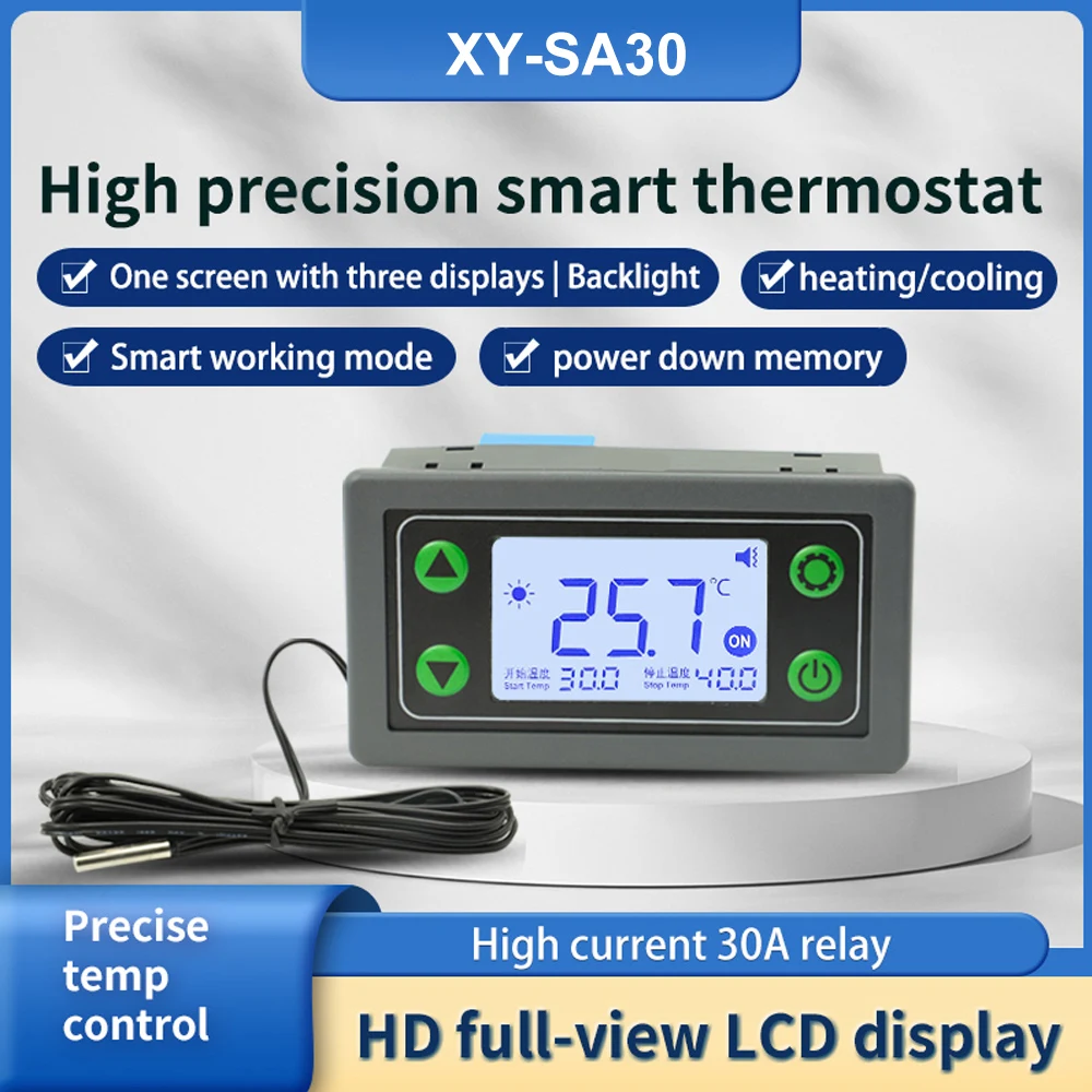 SA30 Remote Wifi Thermostat App Temperature Controller Digital Display Intelligent Automatic Temperature Controller With Probe