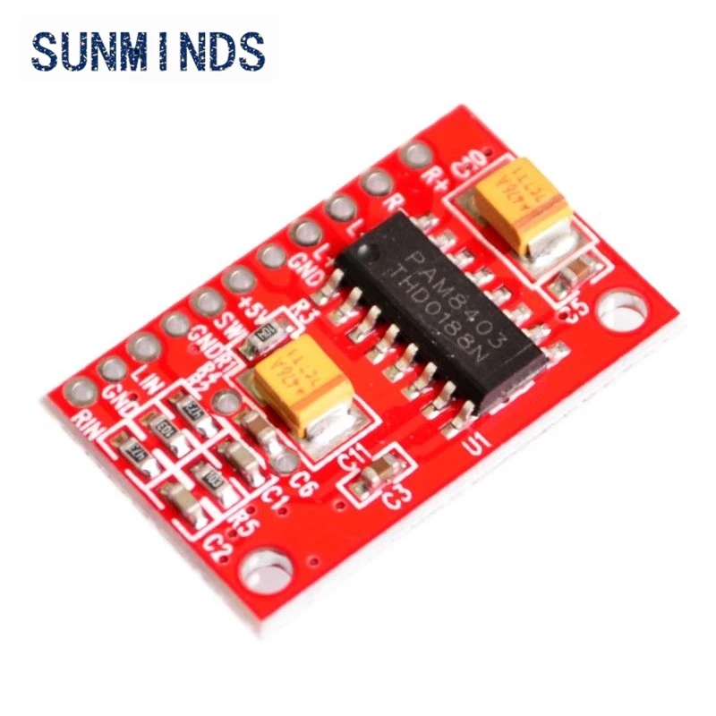 1pcs New 2 Channels 3W PAM8403 Power Supply Class D Audio Amplifier Board 5V USB Power