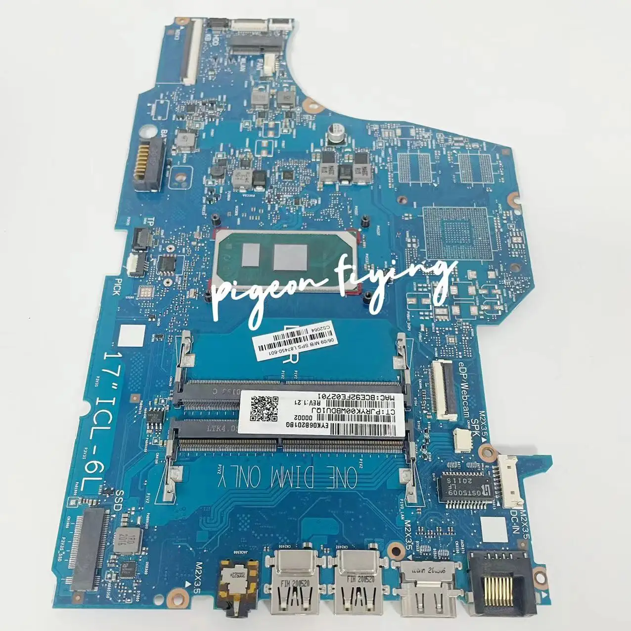 Imagem -03 - Placa-mãe Portátil para hp 17-by 17t-by 6050a3168901 Cpu: I31005g1 I5-1035g1 Ddr4 L87450601 L87451-601 100 Testado ok