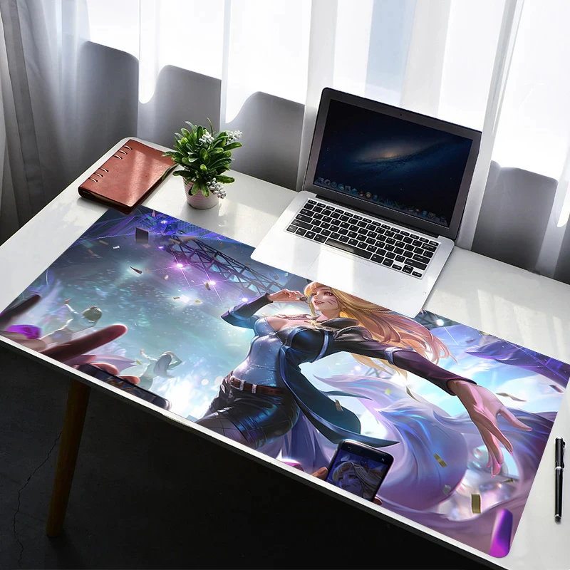 

Mouse Pad Laptop Non Slip L-league Of Legends Ahri Extended Desktop Mouse Mat PC Rubber Keyboard Pad Gaming Accessories Mousepad