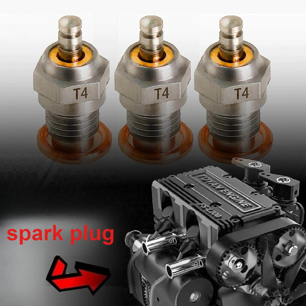 Four Stroke Methanol Engine Red Spider T4 Spark Plug Remote Control Simulation Car Starter Accessories Compatible TOYAN SAITO