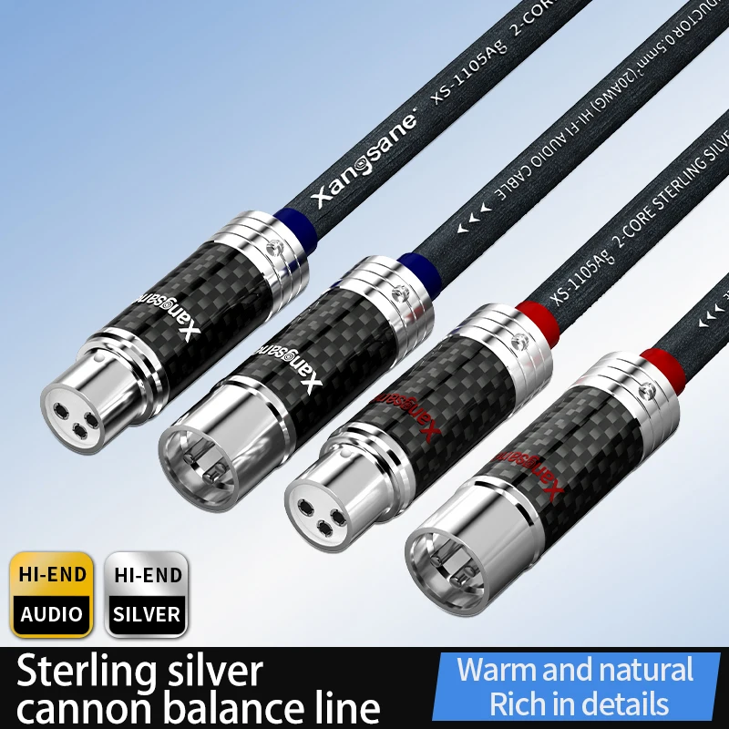 HiFi four-core sterling silver male to female mixer with audio balance cable XLR Canon male/female audio cable