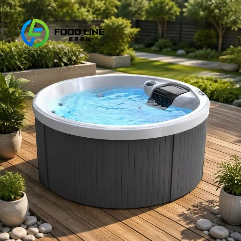 Swim Spa Whirlpool Bathtub Square 6 Person Outdoor Garden Patio Heated Hydrotherapy Tub Digital Panel Filter Wholesale Ozone