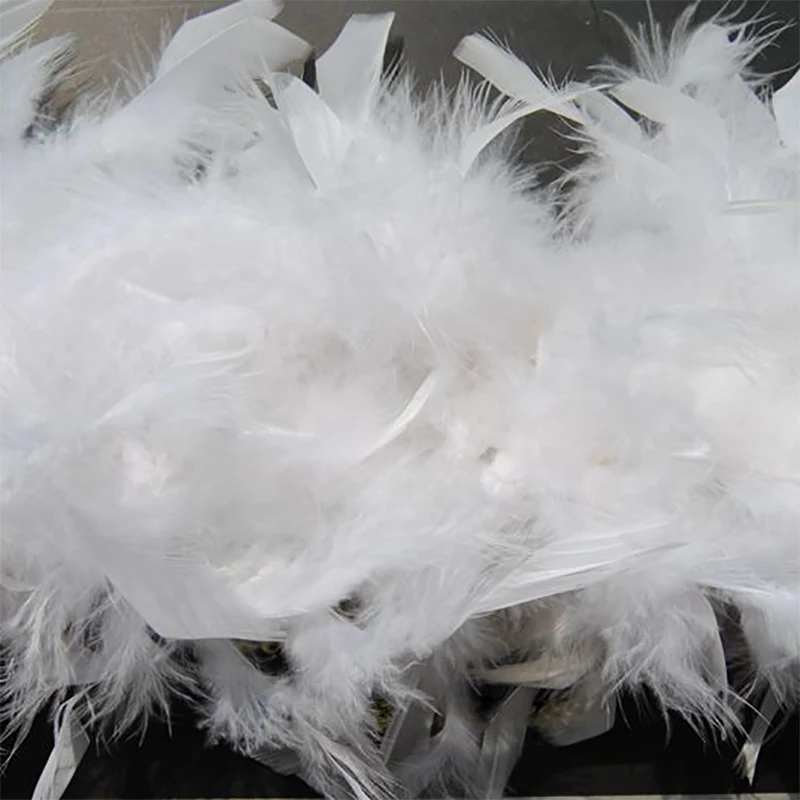 2 Yards Ostrich Feathers Boas Tuekey Marabou Plume Boa Multiple Styles for Wedding Dress Decoration White Plumage Shawl Tapes