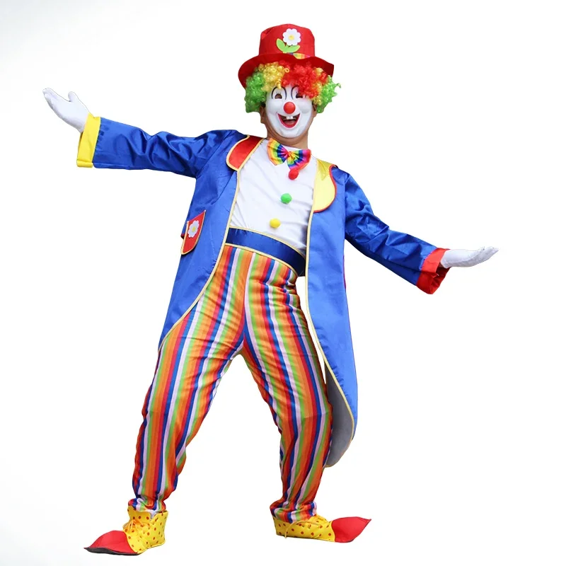 Adult Style Clowns Costume for Men Women Clothing Masquerade Circus Horror Scary Clown Funny Party Performance