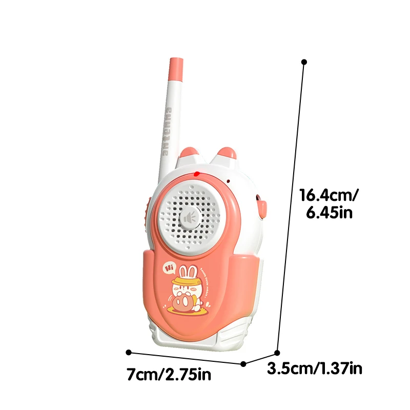 2Pcs Kids Walkie Talkie Handheld Radio Transceiver Phone Interphone for Children Toys Cute Rabbit Long-Distance Birthday Gifts