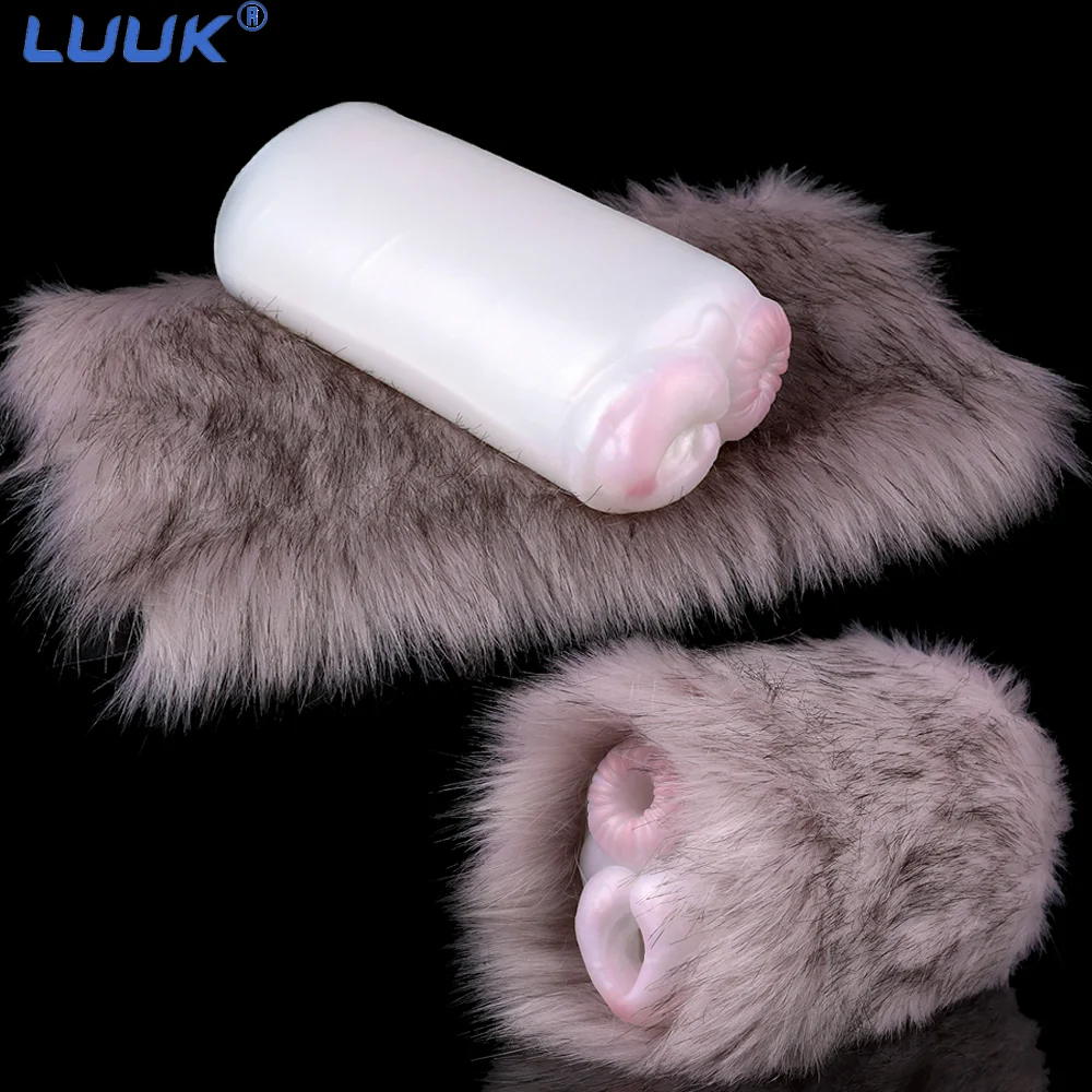 

LUUK Male Masturbator Sex Toys with Artificial Animal Fur Plump and Soft Fleshy Male Stroker Pocket Pussy Adult Sex Toys for Men