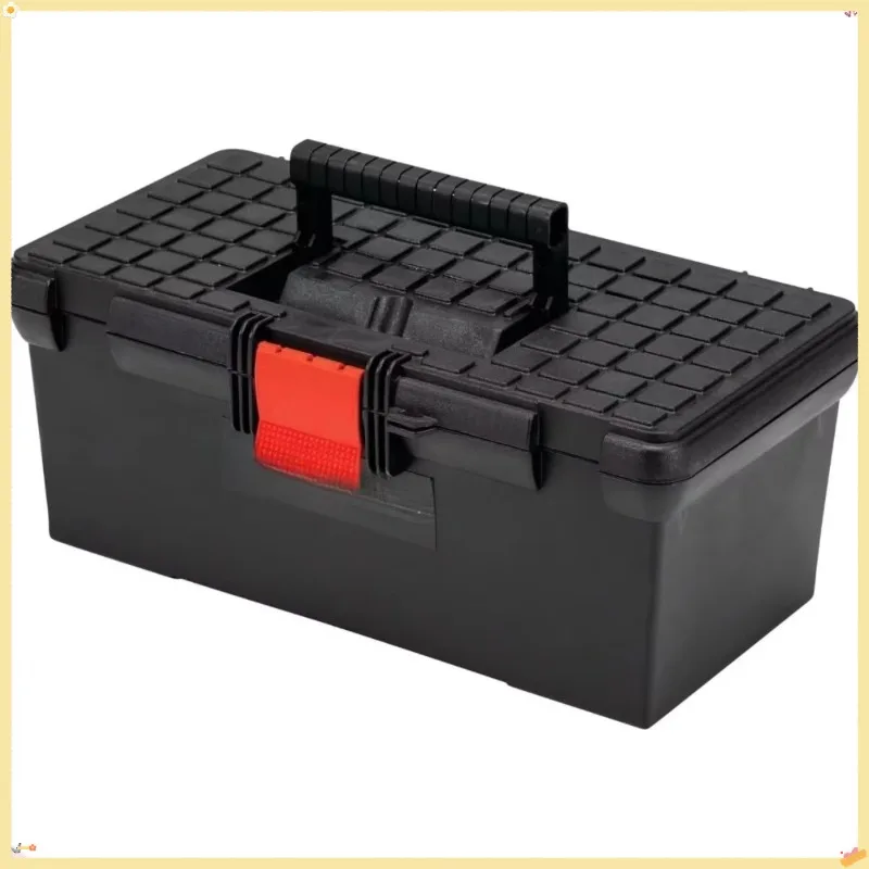 16 Inch Black Lockable Tool Box – Durable Organizer for Secure Tool Storage, Ideal for Professionals Use to Keep Tools Safe