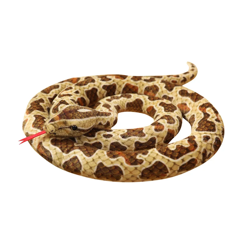 1pc 200cm Giant Snakes Plush Toy Simulation Long Golden Python Stuffed Snake Plushie Children Boys Gift Home Decoration