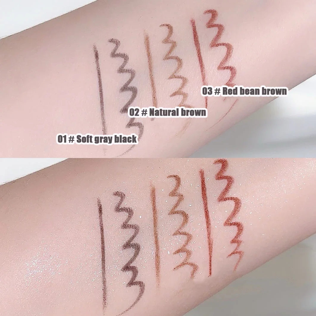 初心者向けアイメイク用の絹のような茶色のアイライナー,斜めの薄いフラットヘッド,ナチュラルマット,輪郭のある絹のようなライナージェル