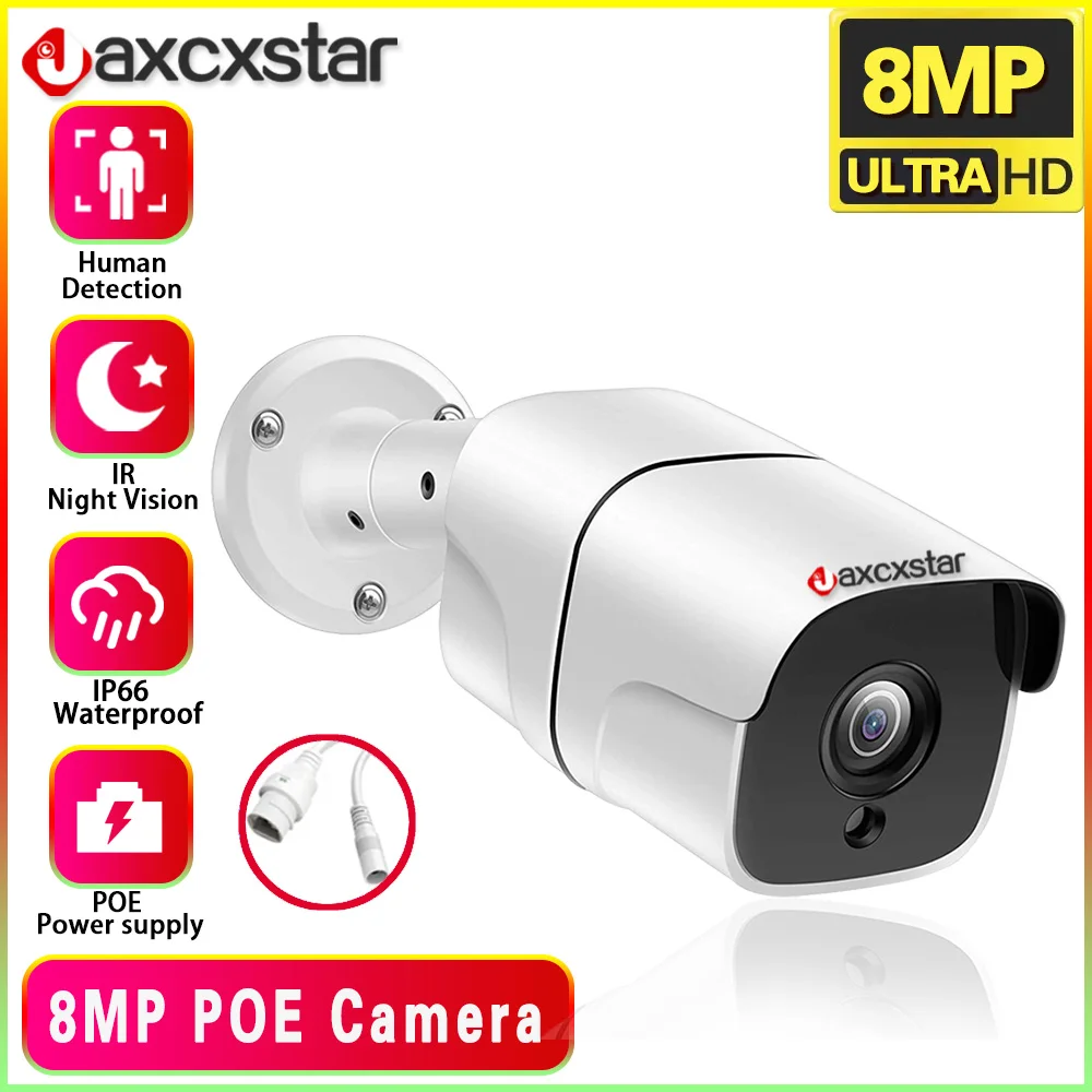 

New 4K 8MP IP Camera Outdoor Waterproof POE H.265 Metal Bullet CCTV Home 5MP Array infrared Audio Security Camera