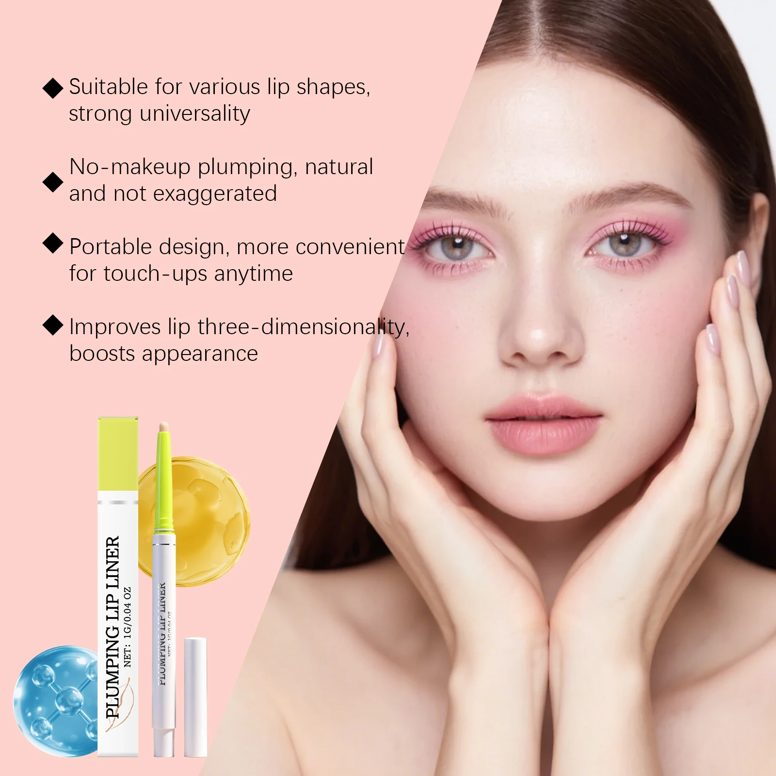 Penna per rossetto Impermeabile Lucidalabbra nudo Matte Contorno Tinta Duratura Tazza antiaderente Rimpolpante Penna per trucco di bellezza naturale Fodera per labbra