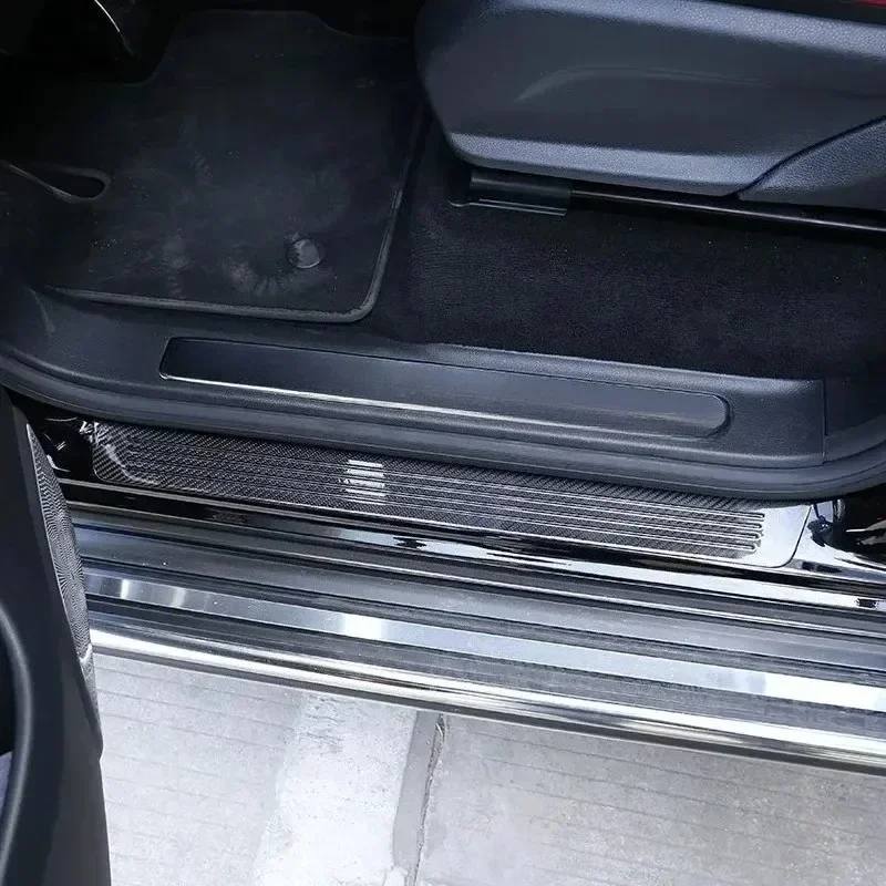For Mercedes Benz G Class W464 Real Carbon Fiber 2019-2022 Interior Door Sill Protect Plate Cover Trim Modification Accessories