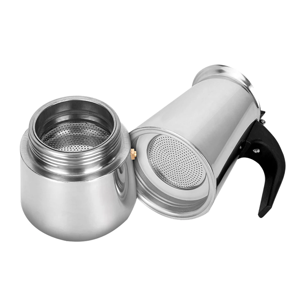 

Stainless Pot Espresso Maker Kettle Electric Large Office Kitchen Italian Stove Top Percolator Safe