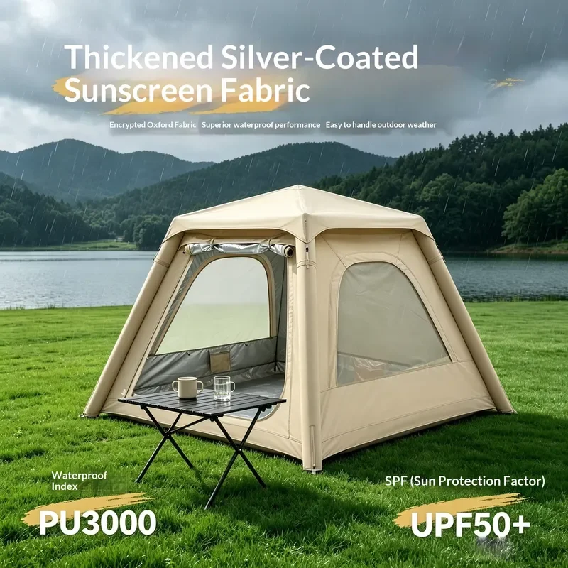 Automatic Inflatable Tent 53 Seconds Quick Setup Outdoor Camping Equipment Portable Sun Protection Textiles Luxury
