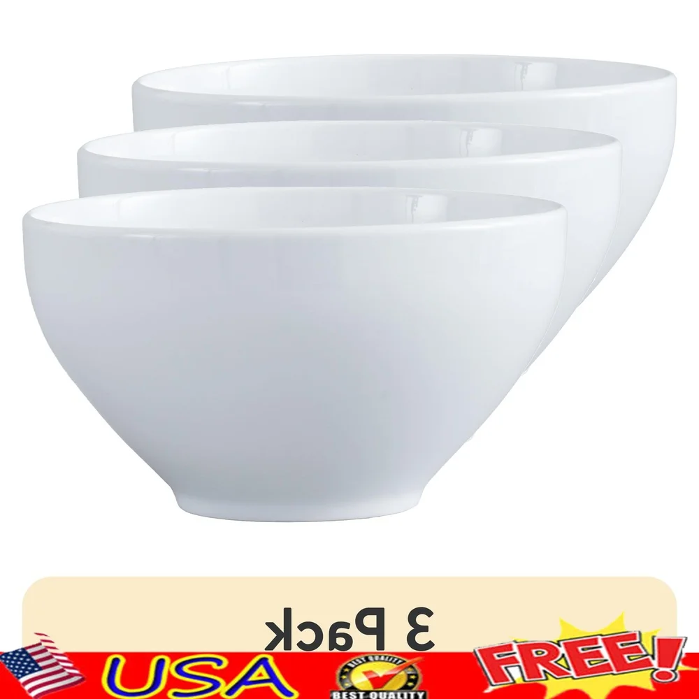 Paquete de 3 cuencos de cereales de porcelana aptos para lavavajillas aptos para microondas diseño moderno y elegante Brunch ideal para cenas y uso diario