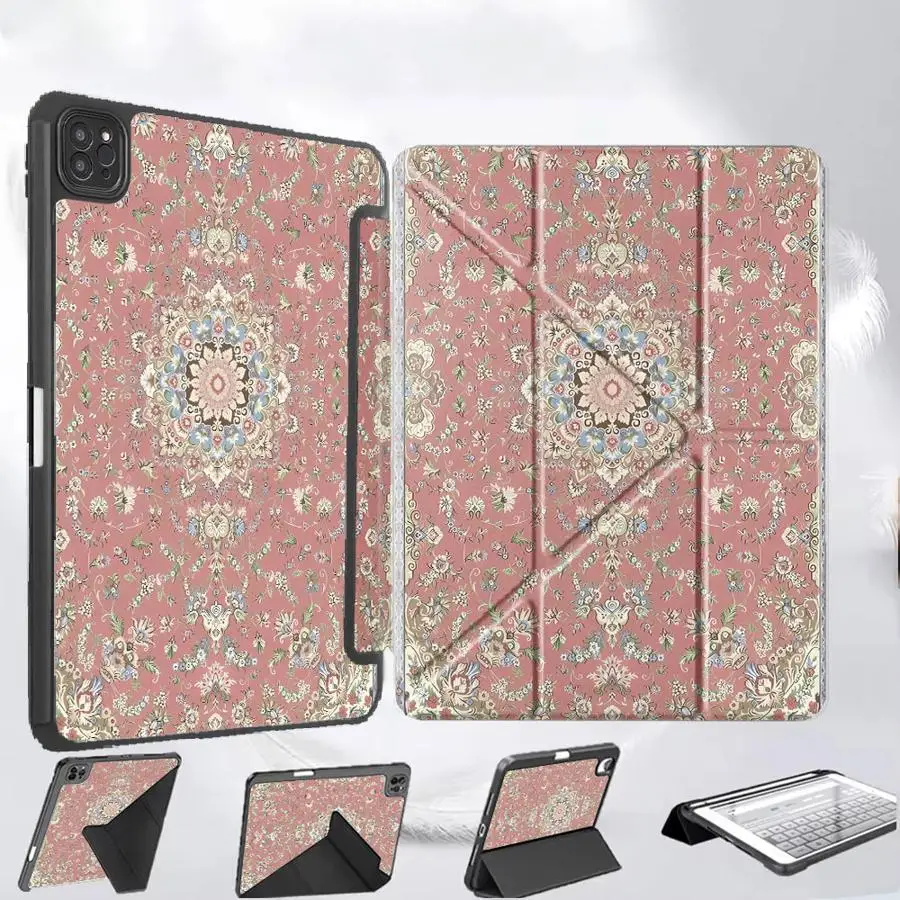 

Retro Art Pattern Holder Cover Tablet Case For iPad Mini 6 7 Air 4 5 M3 M2 M4 11inch Pro 2025 Pro 11th 10th 9th 8th 7th 12.9inch