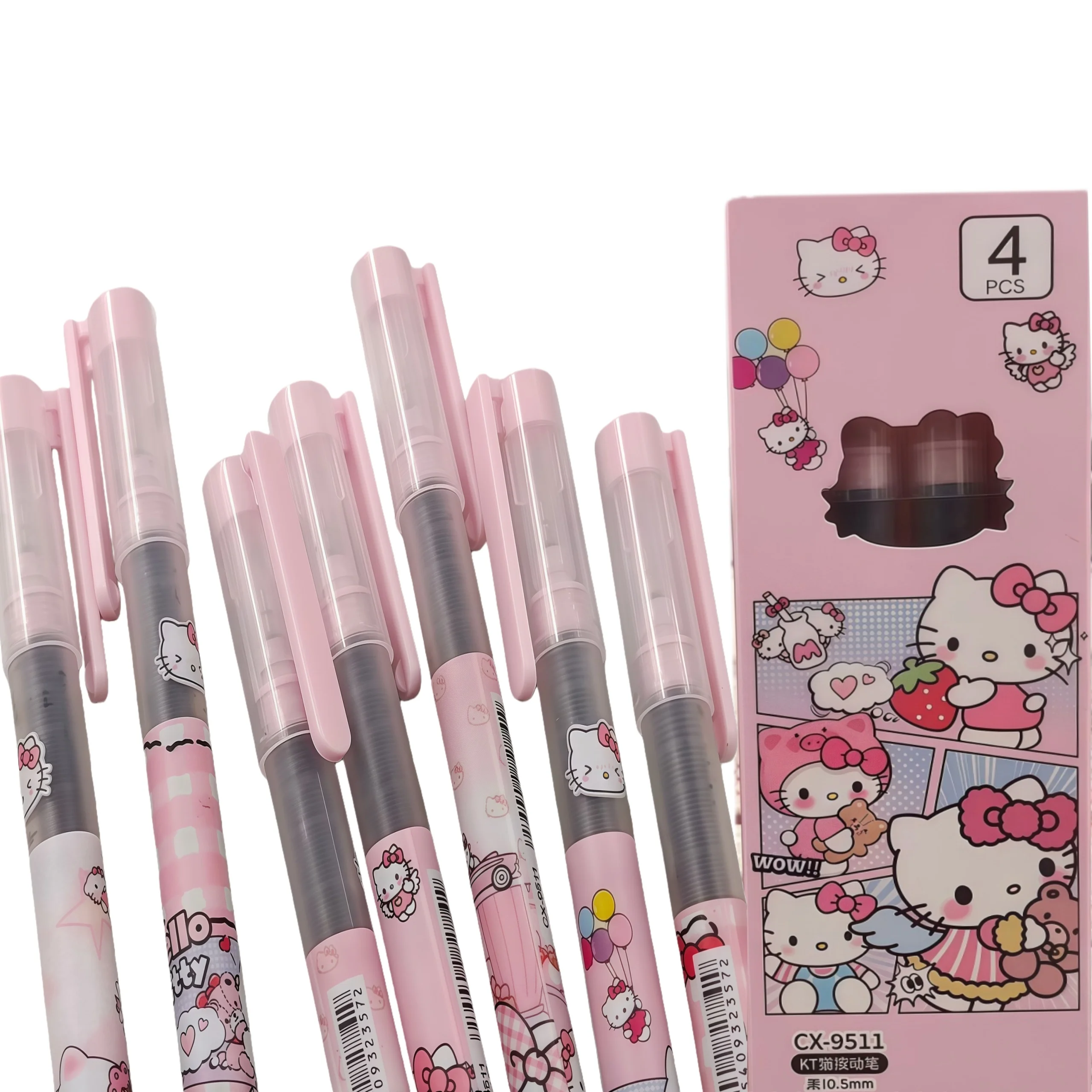 أقلام جل، 4 قطع/مجموعة أقلام جل سوداء ذات نقاط دقيقة، أقلام حبر جل للكتابة السلسة (0.5 مم) العودة إلى اللوازم المدرسية