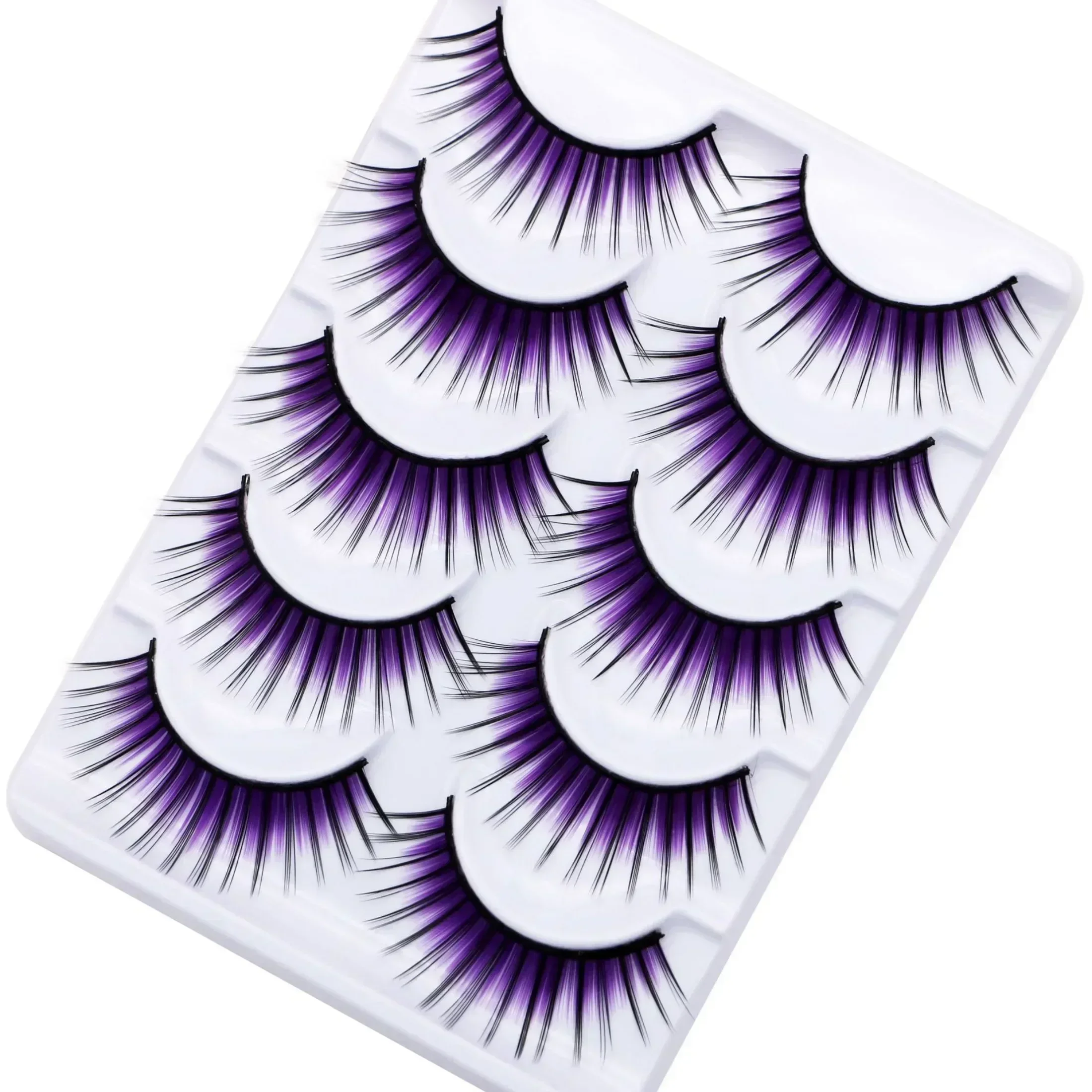 Makeup Scene Purple False Eyelashes New Colorful False Eyelashes Thick Thin Cross Section Purple False Eyelashes