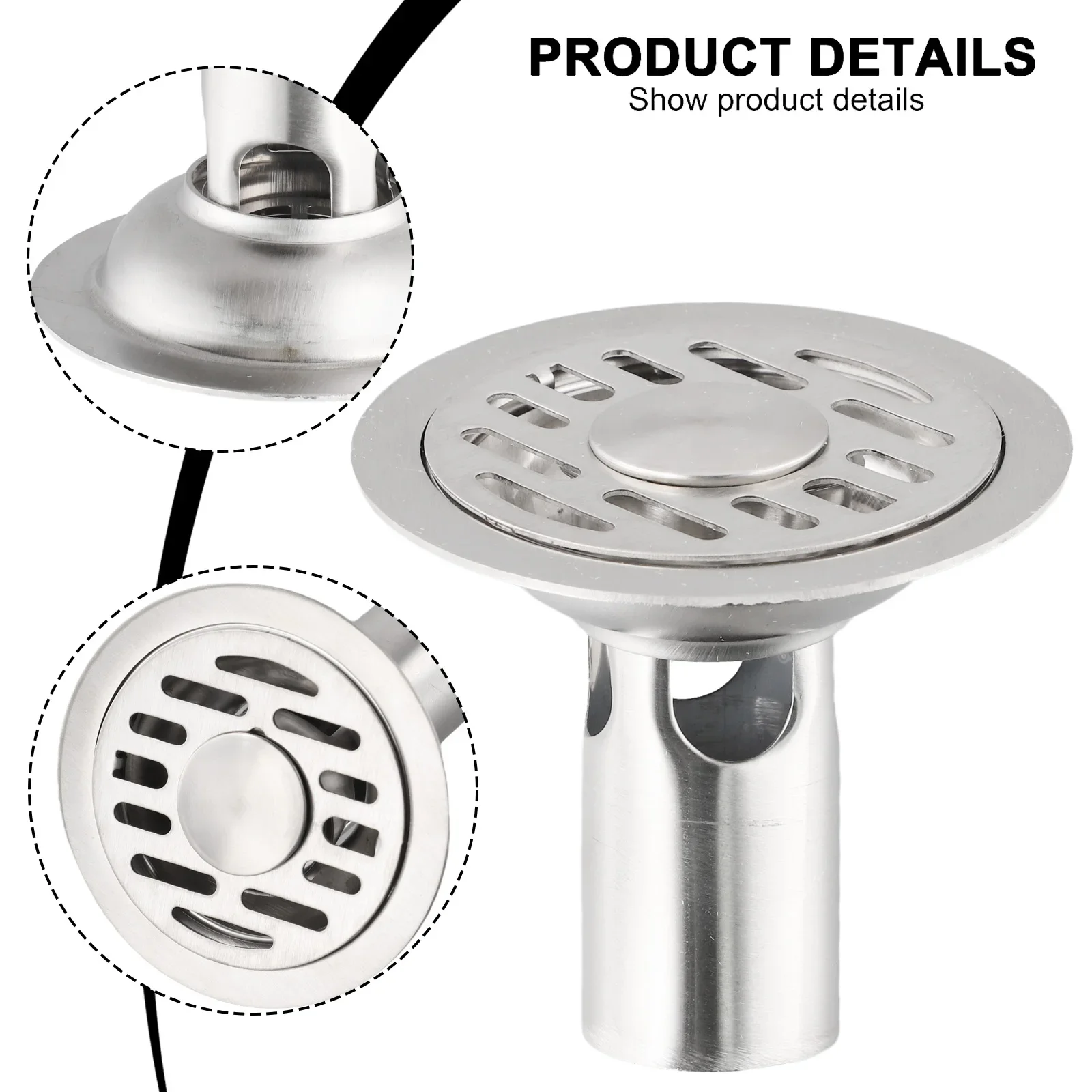 Bathroom Accesories Floor Drain Water Filter Cover Bathroom Garage Basement Toilet Stainless Steel Anti clogging