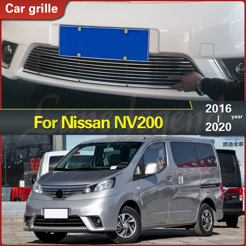 

Quality Stainless Steel Car Front Bumper Mesh Grille Around Trim Racing Grills Body Kit for Nissan NV200 2016-2020 Racing Grills